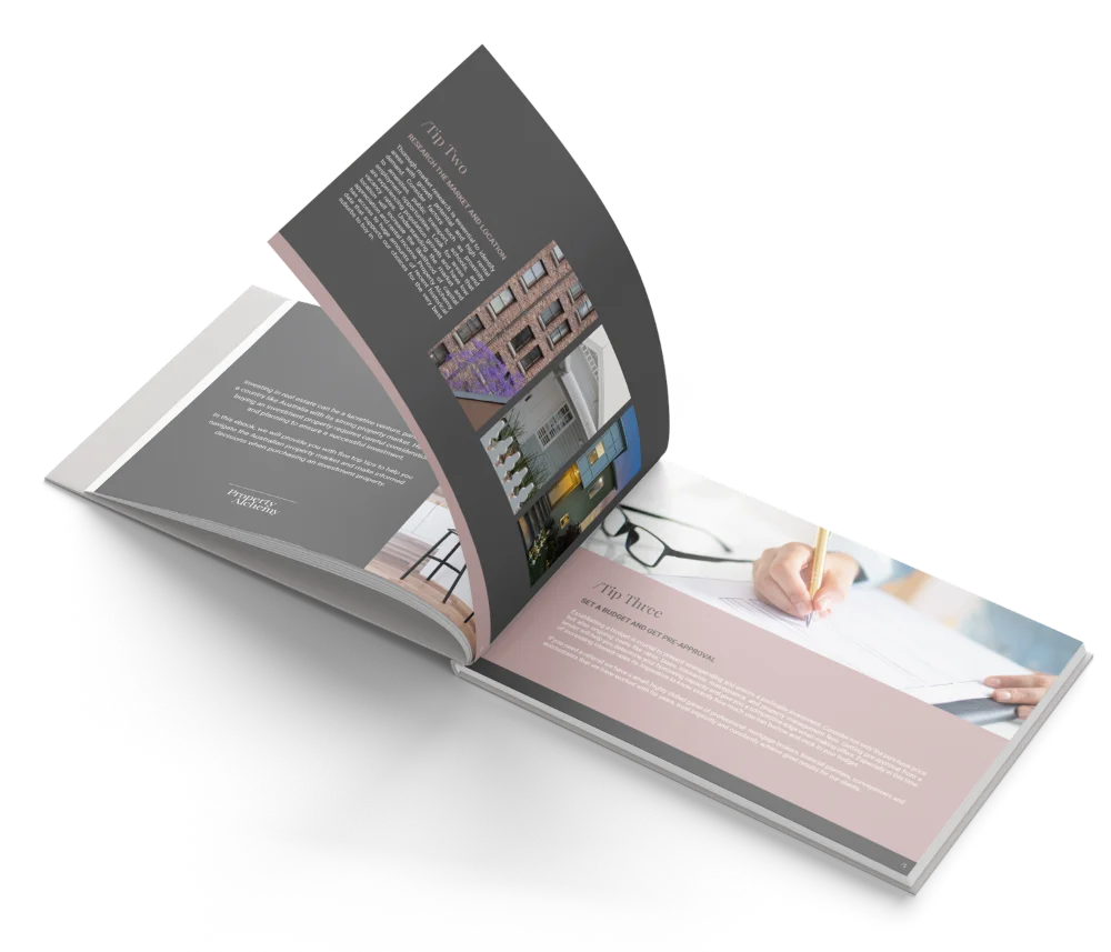 Cover of the free guide, 5 top tips for buying an investment property in Australia